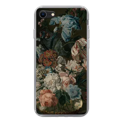 Produktbild von MuchoWow® Handyhülle Schutzhülle Hülle für iPhone SE 2020 Stilleben mit Blumen - Gemälde von Cornelia van der Mijn Silikon Softcase Handy Hülle - Kartenbesitzer