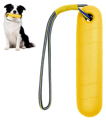 Produktbild von Hundespielzeug, Wasserspielzeug für Hunde, 22 cm interaktives Spielzeug mit Nylonseil, geeignet für mittelgroße und große Hunde (Gelb)