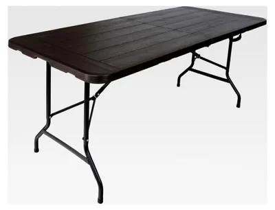 Produktbild von Klapptisch 180 x 75 cm Holzoptik klappbar Kunststoff Gartentisch Bierzelttisch Campingtisch Partytisch Zustelltisch