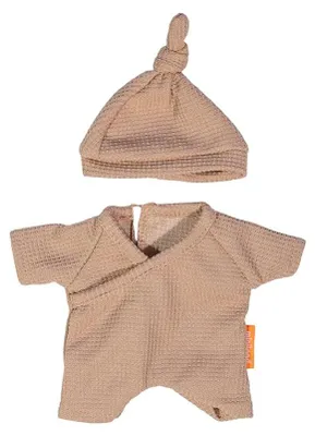 Productafbeelding van Miniland Poppenpyjama met muts - Poppenkleding, 21 cm, meerkleurig