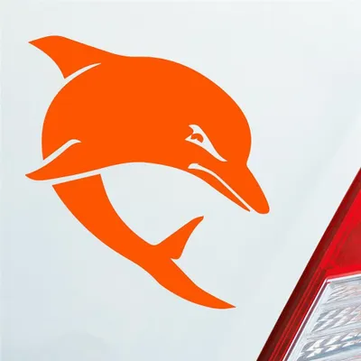 Produktbild von Auto Aufkleber Böser Delphin Delfin Angry Dolphin Tier Tuning 10x9 cm Orange Sticker Heckscheibenaufkleber