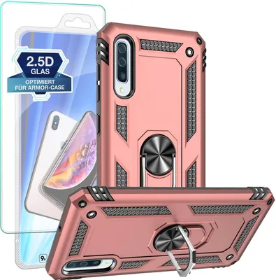 Produktbild von Armor Outdoor Hülle mit 9H Displayglas Displayschutz für Samsung Galaxy A50 – Farbe: Rosegold