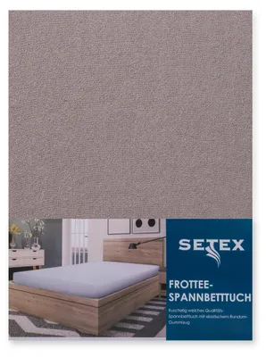 Produktbild von Setex Frottee-Spannbettlaken 90-100 x 200 cm taupe uni, Frottee