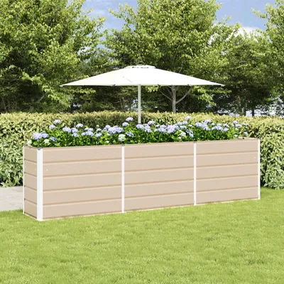 Produktbild von "Schlussverkauf" Pflanzkübel im Garten - 1 pc - Blumenbeet/Gartenbeet - Elfenbein 480x50x45 cm Verzinkter Stahl C13515