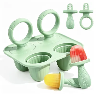 Eisformen für Babys, Silikon, 4 Fächer, BPA-frei, 17 ml