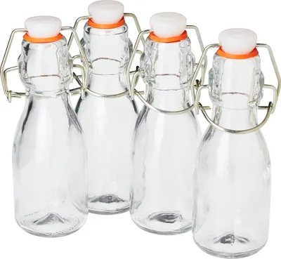 Produktbild von VBS Mini Bügelflaschen Set 4 Stk 100 ml 4.5 cm Durchmesser 14 cm Höhe