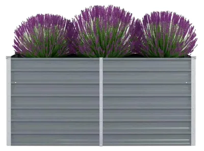 Produktbild von Gartenbeet 160x80x77 cm aus verzinktem Stahl grau