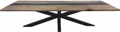 Produktbild von Casa Padrino Luxus Esstisch Braun / Schwarz 200 cm - Küchentisch mit Epoxidharz