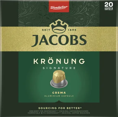 Obrázok produktu pre Jacobs Krönung Röstkaffee Kapseln Crema 20 Stück Packung 104g
