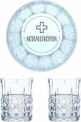 Produktbild von Nachtmann Whiskyglas Gravur Notfalltropfen, Whiskeygläser Set, Gravur, Geschenk, Kristallglas, 345 ml, 2er Set