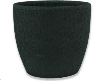 Produktbild von Blumen-Topf rund Keramik Übertopf Ø 28 x 24cm anthrazit - kroko