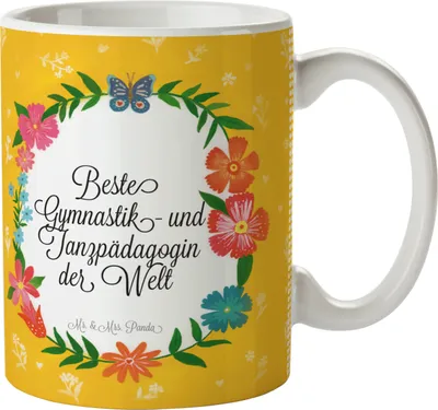 Produktbild von Mr. & Mrs. Panda Becher Gymnastik- und Tanzpädagogin - Geschenk, Abschluss, Kaffeebecher, Pott, Bedruckte Tasse, Trinkbecher, Kaffeetasse, Schenken, Gratulation, schöne