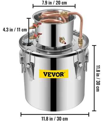 Obrázek produktu pro Alkoholový destilační kotel - 50 litrů, nerezová ocel - 2800 W - Součástí balení je chladicí pumpa a kondenzátor