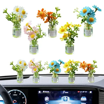 Produktbild von Omgoods – Set mit 5 Gänseblümchen-Auto-Dekorationen für das Armaturenbrett
