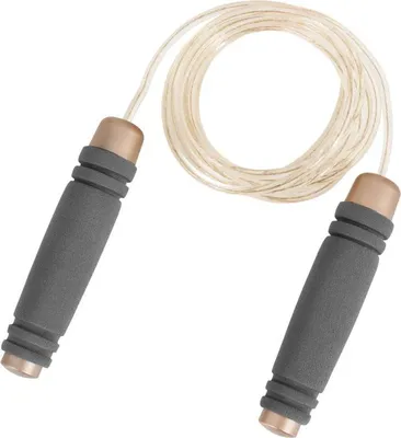 Produktbild von GORILLA SPORTS® Springseil - 3 Meter, mit Anti-Rutsch Schaumstoffgriffen, Grau-Gold - Speed Rope, Jump Rope, Hüpfseil, für Erwachsene und Kinder, Crossfit, Fitness, Boxen, Cardio Training, Freizeit