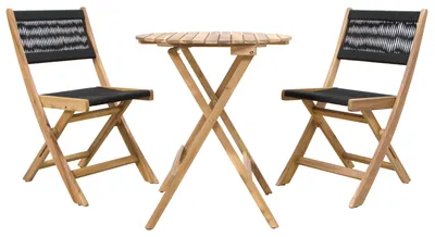 Produktbild von Balkonset Akazie Holz für Balkon ROPE Bistrotisch mit 2 Stühlen, KI-generiertes Bild