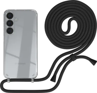 Produktbild von EAZY CASE Handykette mit Hülle für Samsung Galaxy S25 Backcover Handykette, zum Umhängen in Schwarz