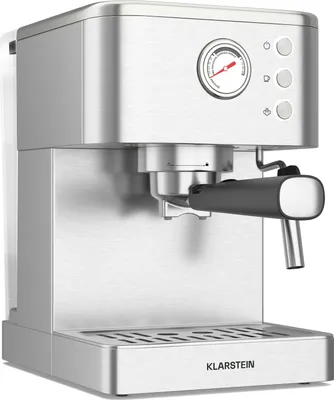 Produktbild von Klarstein SteelPresso Siebträgermaschine – 20-Bar, 1350 W, Edelstahl, Dampf-Funktion, 1,5-L-Wassertank, Kompaktes Design, Mechanische Steuerung, Warmhalteplatte