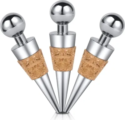 Produktbild von Weinverschluss, 3 Stš¹ck Weinflaschenverschluss, Weinkorken, Flaschenverschluss Wein Stopfen, Bottle Stoppers fš¹r Weinsammlung Rotwein Champagner Beer Saver Sealer