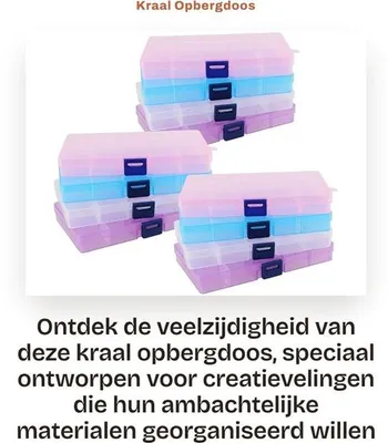 Produktbild von Dailygoods- Aufbewahrungsbox 12 Stk - Schmuck Organizer mit verstellbaren Fielders - Aufbewahrungsbox mit Boxen - Kunststoff - Kompakt für Reisen - Geeignet für Kleinteile - Schmuck Box