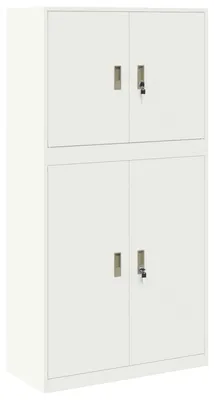 Image de vidaXL Armoire de rangement, 2 pièces, blanche, 90 x 40 x 175 cm, en acier