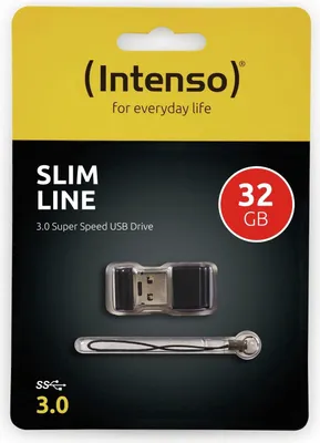 Immagine prodotto di Intenso Slim Line - Chiavetta USB - 32 GB - USB 3.0 - Nero