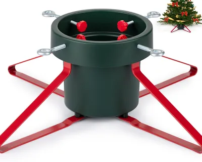 Weihnachtsbaumständer mit Wasserreservoir, grün-rot, L