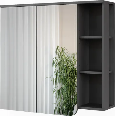 Obrázek produktu pro Zrcadlová skříňka Vicco Karen Antracitová/bílá 80 x 75 cm, Model 54654