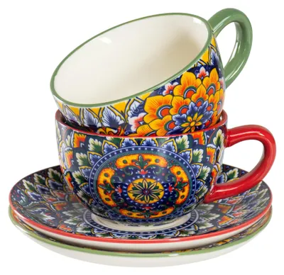 Immagine prodotto di Elzusha - Set da caffè in porcellana per 2 persone, composto da 2 pezzi