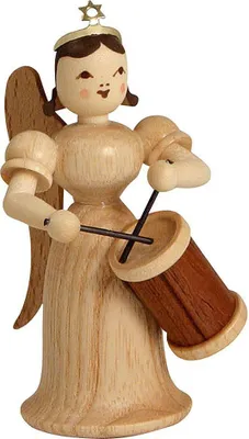 Produktbild von Langrockengel mit Langtrommel, natur (6,6cm) von Blank Kunsthandwerk