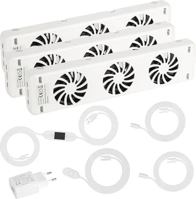 Image de Ventilateur de radiateur Ikodm, lot de 3, avec contrôle de la température, pour radiateurs de ≤ 150 cm