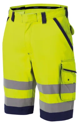 Productafbeelding van DASSY veiligheidskortbroek LUCCA, maat 52, neonrood/grijs