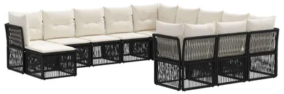 Immagine prodotto di Set divani da giardino 12 pezzi in polyrattan nero