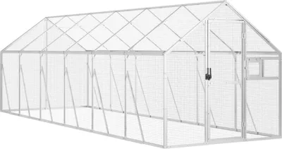 Obrázek produktu pro vidaXL Aviary Silver 1,79x6x1,85 m Hliník