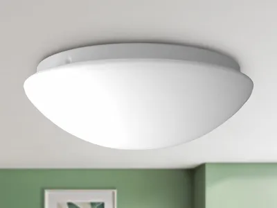 Produktbild von LED Deckenleuchte OPALGLAS matt Deckenschale rund Glas Ø35cm Küchenlampe dimmbar