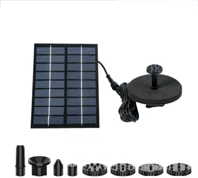 Produktbild von Solar Springbrunnen für Außen 2.5W DIY Solarbrunnen für Draussen Solarbrunnen mit 1,2M Wasserleitung Solar Teichpumpe mit 6 Fontänenstile Solarpumpe für Garten,Vogelbad,Teich