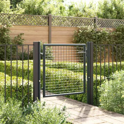 Immagine prodotto di Maison Exclusive - Cancello da giardino in acciaio zincato, grigio, 100 x 75 cm