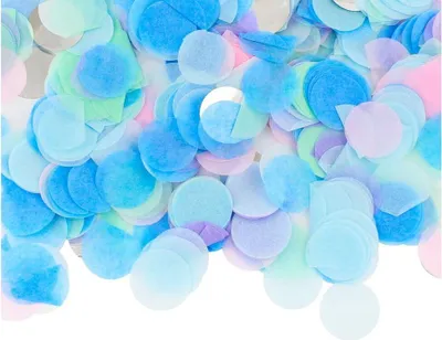 Produktbild von Hellblaues Papier Konfetti im Pastell Mix Design, 15 g