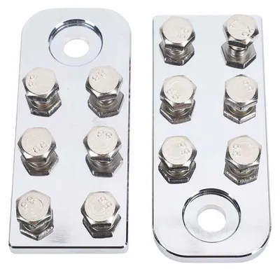 Produktbild von 2 Stück 6-Punkt-Batterieklemmen mit flachen Ösen aus Aluminiumlegierung, Ohrschrauben zur Befestigung der Bolzenverbindung