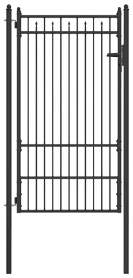Image de vidaXL Portail HORST 100 x 175 cm en métal noir, verrouillable