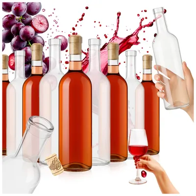 Produktbild von SuperButelki.pl - Weinflaschen 750ml, 40 Stück, leere Glasflaschen ohne Korken für Wein, Liköre und Spirituosen, Flaschen zum Befüllen