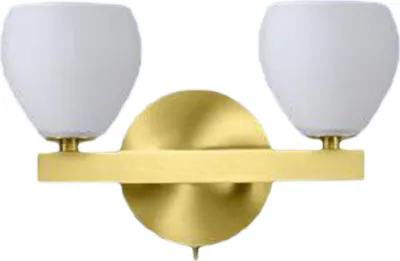 Produktbild von Wandleuchte Halogen Messing Kippschalter 2x GY6,35/12V max. je 35W/230V Glas