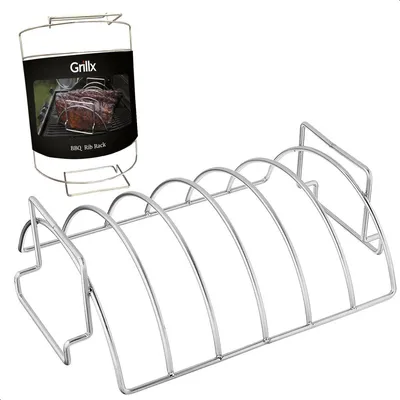 Produktbild von Grillx Spareribs Halter – Rippchenhalter für BBQ & Grill – Edelstahl Grillzubehör