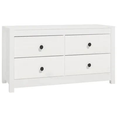 Produktbild von Beistellschrank Weiß 100x40x54 cm Massivholz Kiefer