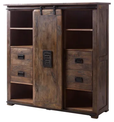 Produktbild von MASSIVMOEBEL24 Highboard Mango 142x45x147 braun lackiert RAILWAY #462