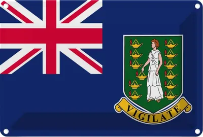 Obrázek produktu pro vianmo Kovová Nástěnná cedule 20x30 cm Britischen Jungferninseln Flag