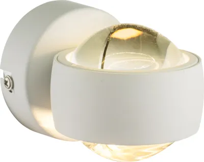 Zdjęcie produktu dla Globo Lighting, lampa ścienna, metal, kolor biały, szkło, przezroczyste, wymiary: 75x70 mm, długość kabla: 100 mm, zawiera: 2 x LED 7W, 230V, strumień świetlny: 780 lm, moc wyjściowa: 470 lm, barwa światła: 3000K
