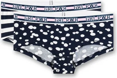 Produktbild von Sanetta Mädchen Rioslip - 2er Pack, Slip, Unterhose, blau/weiß 140 (8-9 Jahre)