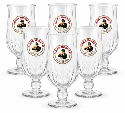 Produktbild von Birra Moretti Biergläser 0,25 l - 6er Set mit Markenlogo