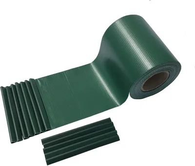 Produktbild von PVC Sichtschutzstreifen Doppelstabmatten Stabmattenzaun Rolle Grün 35m (Inkl. 20 Clips)